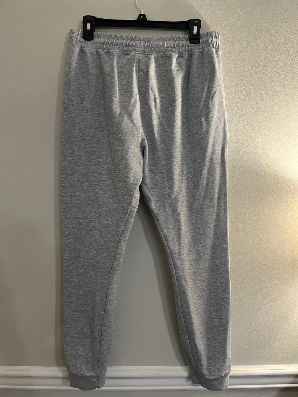 Large Men’s Gymshark Light Grey Joggers with White Logo - Picture 3 of 4